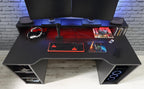 Tezaur Wide Black Gaming Desk with Colour Changing LED