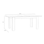 Bohol Extending Dining Table 160-207cm in Riviera Oak/White
