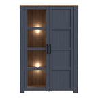 Bohol Display Cabinet inc. 2x LED Lights in Riviera Oak/Navy