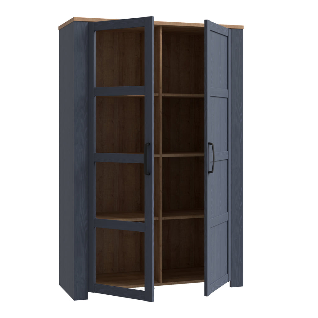 Bohol Display Cabinet inc. 2x LED Lights in Riviera Oak/Navy