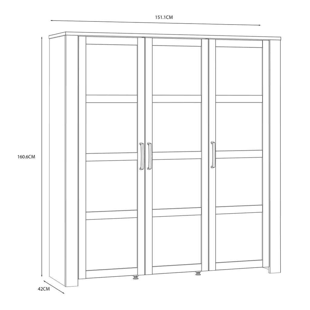 Bohol Large Display Cabinet inc. 4x LED Lights in Riviera Oak/Navy