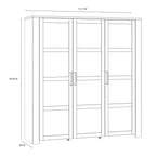 Bohol Large Display Cabinet inc. 4x LED Lights in Riviera Oak/Navy