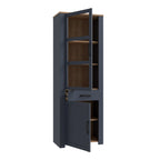 Bohol Narrow Display Cabinet inc. 2x LED Lights in Riviera Oak/Navy