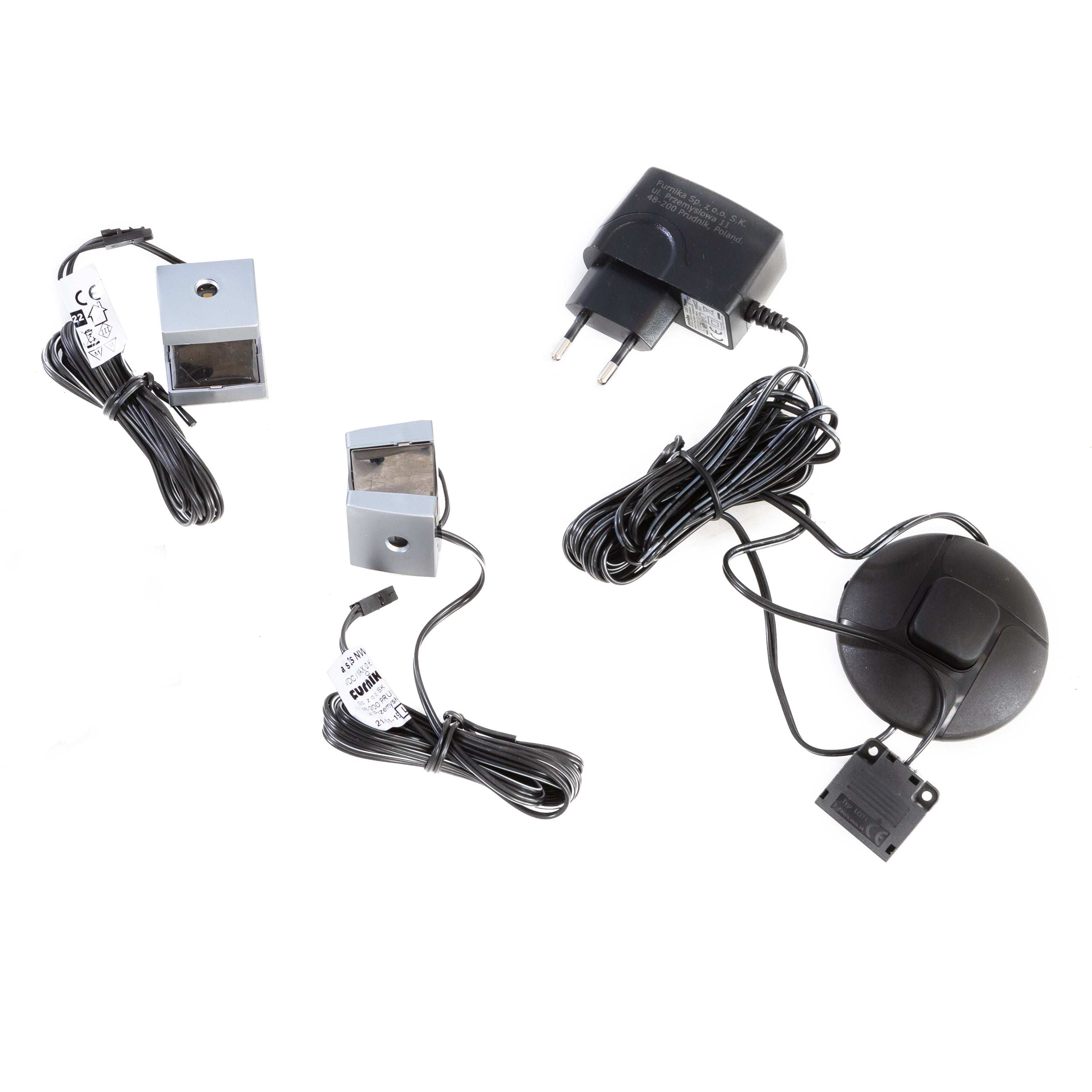 Bohol Narrow Display Cabinet inc. 2x LED Lights in Riviera Oak/Navy