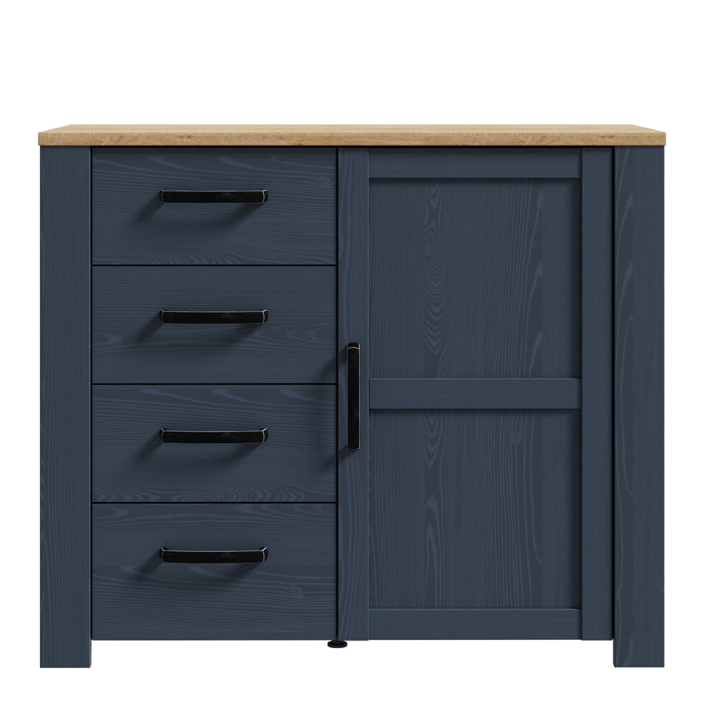 Bohol 1 Door 4 Drawer Chest in Riviera Oak/Navy