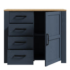 Bohol 1 Door 4 Drawer Chest in Riviera Oak/Navy
