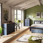 Bohol 1 Door 4 Drawer Chest in Riviera Oak/Navy