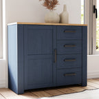 Bohol 1 Door 4 Drawer Chest in Riviera Oak/Navy