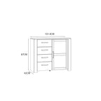 Bohol 1 Door 4 Drawer Chest in Riviera Oak/Navy