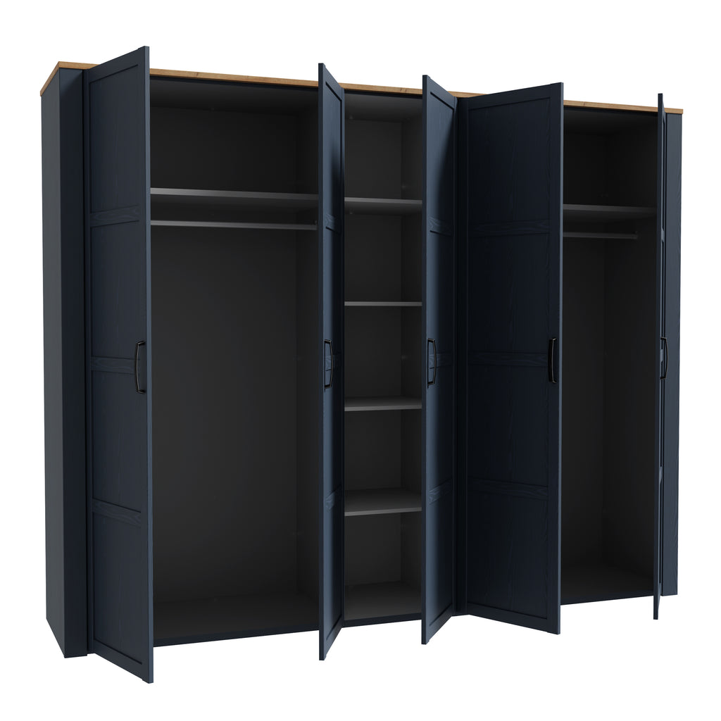 Bohol 5 Door Wardrobe in Riviera Oak/White