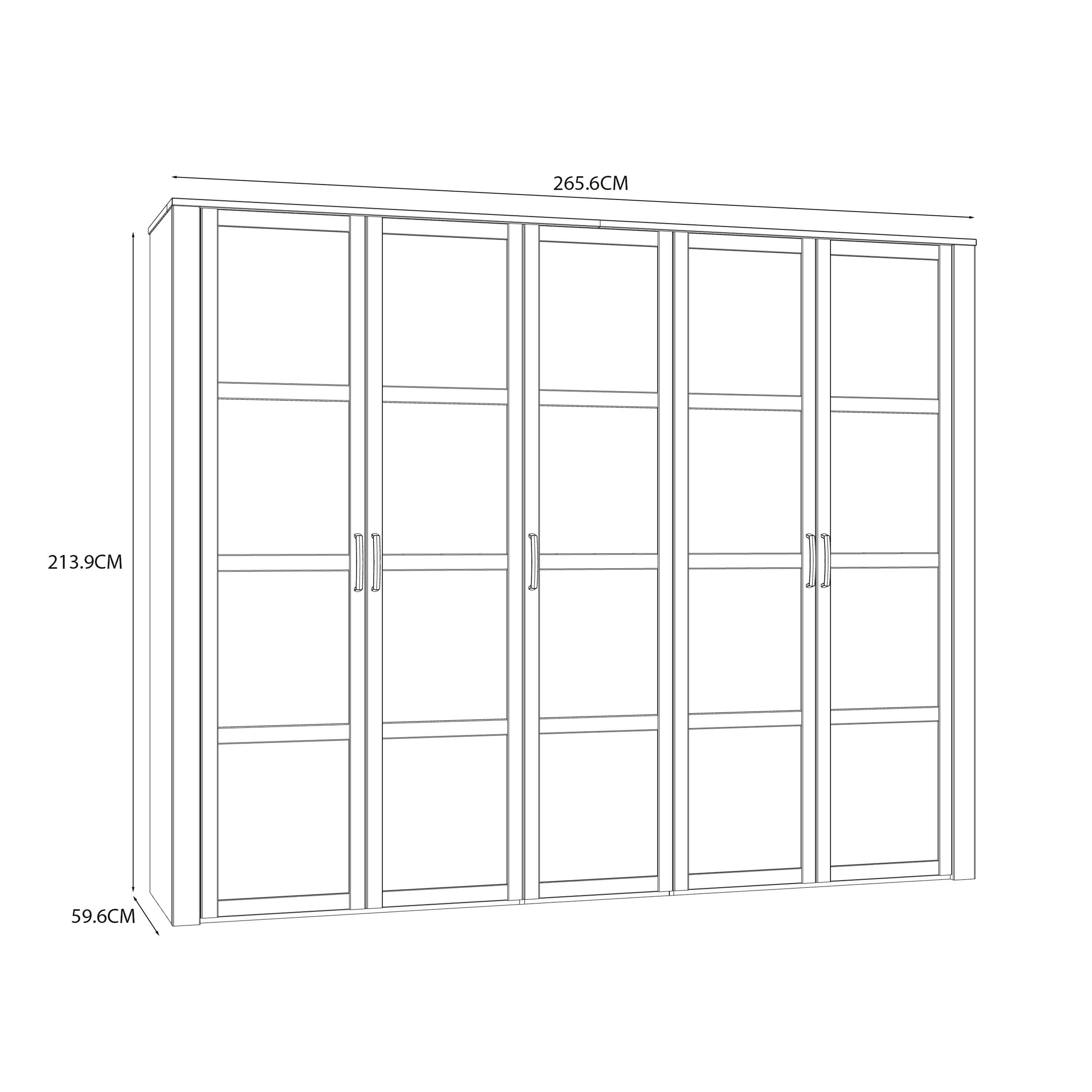 Bohol 5 Door Wardrobe in Riviera Oak/White