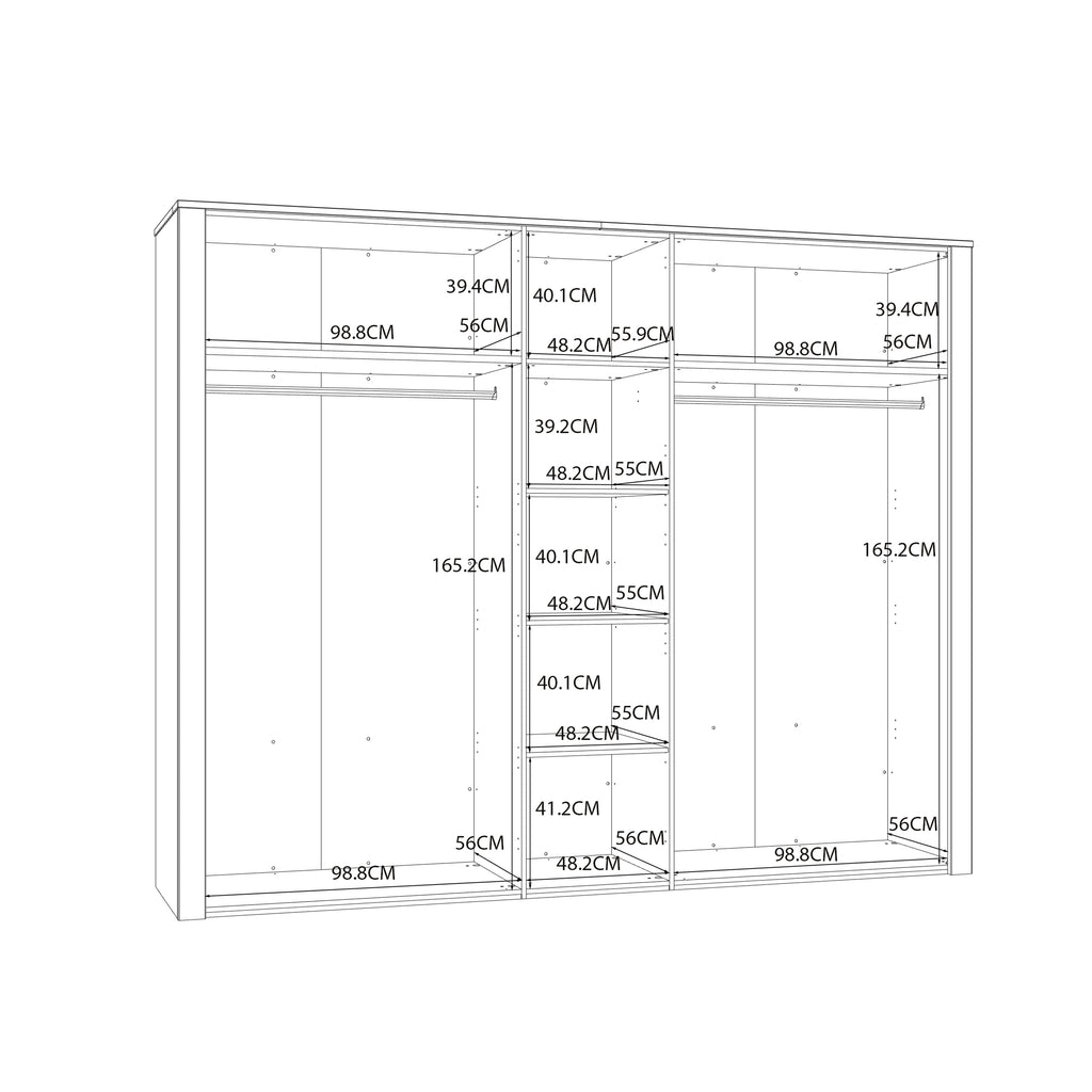 Bohol 5 Door Wardrobe in Riviera Oak/White