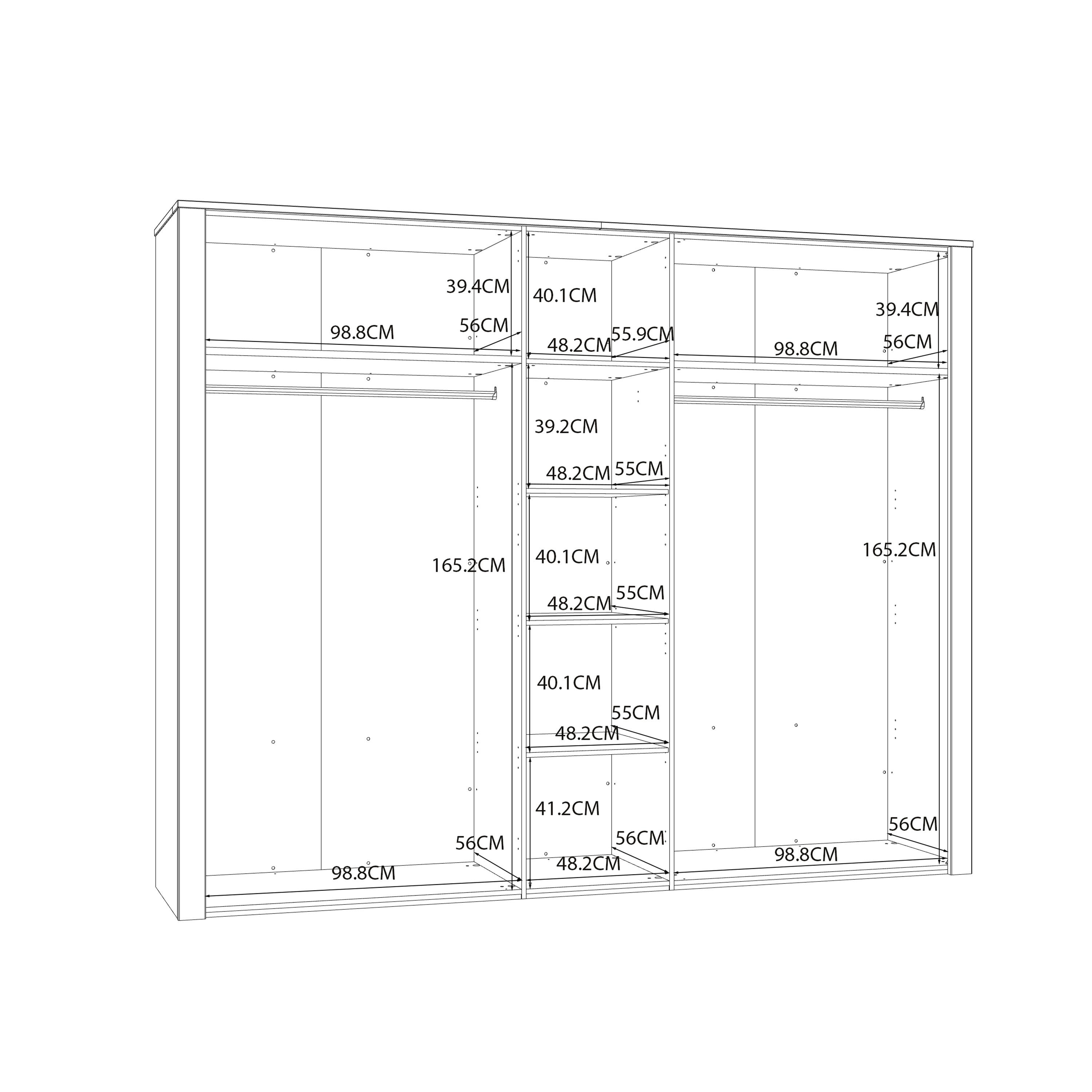 Bohol 5 Door Wardrobe in Riviera Oak/White