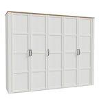Bohol 5 Door Wardrobe in White/Riviera Oak