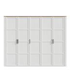 Bohol 5 Door Wardrobe in White/Riviera Oak