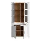 Bohol Display Cabinet 4 Door 1 Drawer in Oak/White