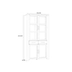 Bohol Display Cabinet 4 Door 1 Drawer in Oak/White
