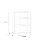 Essential Low Wide 2 Shelf Bookcase in Vintage Oak