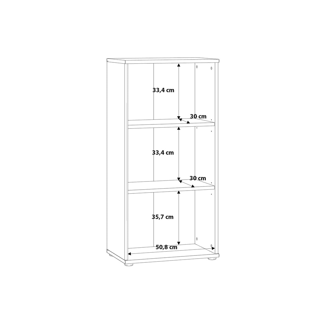 Essential Tall Narrow 2 Shelf Bookcase in Vintage Oak