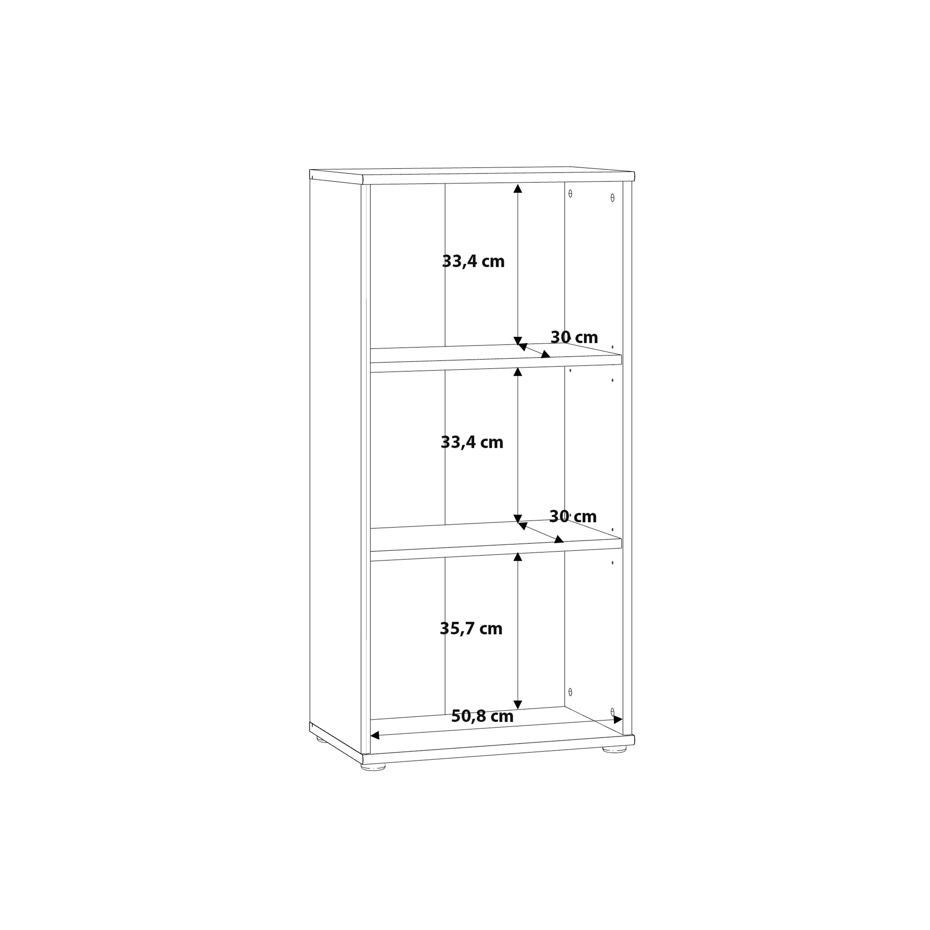 Essential Tall Narrow 2 Shelf Bookcase in Vintage Oak