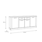 Corona 4 Door 2 Drawer Sideboard in Artisan Oak