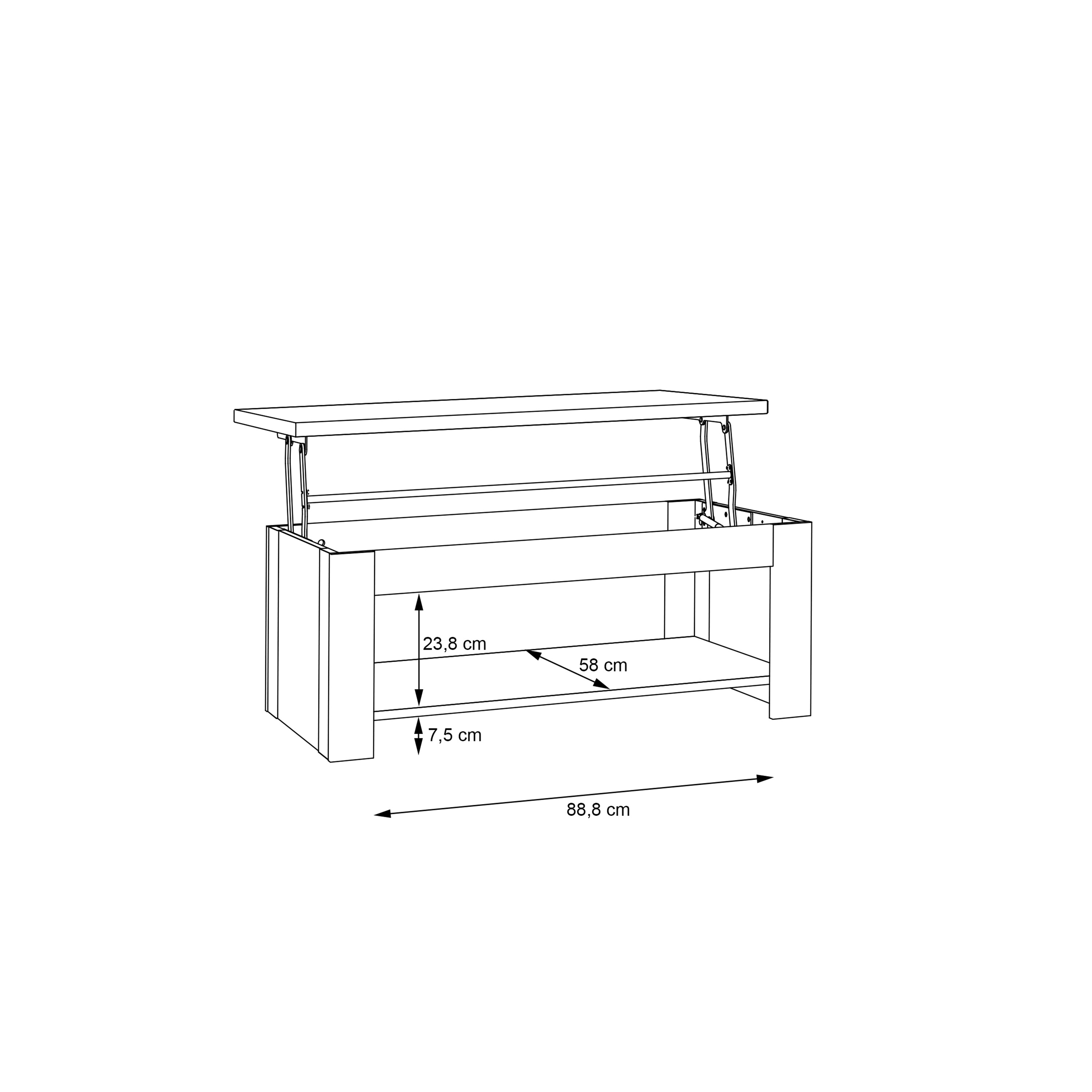 Corona Rising Coffee Table in Artisan Oak