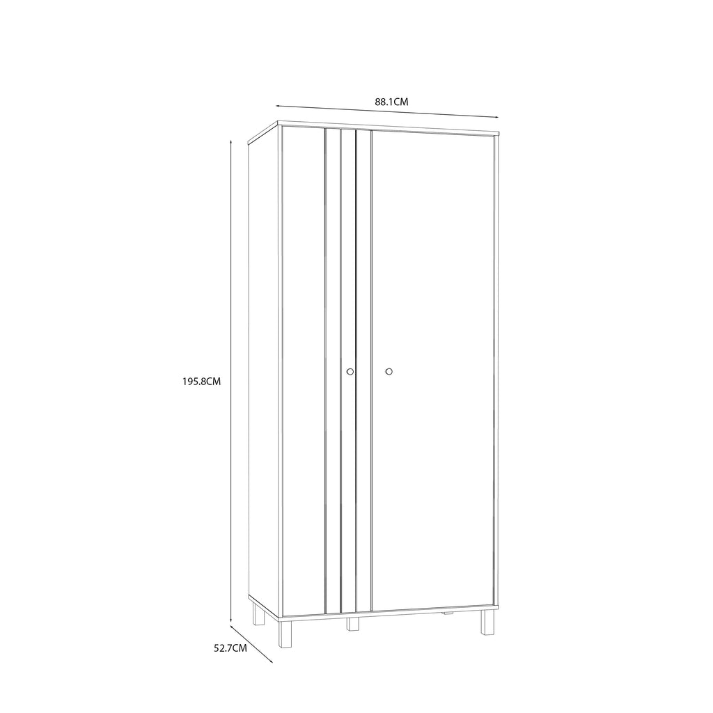 Grafton 2 Door Wardrobe In Cream and Oak
