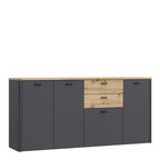 Klara 4 Door 2 Drawer Chest in Grey and Oak