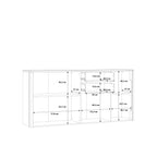 Klara 4 Door 2 Drawer Chest in Grey and Oak