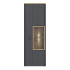 Klara Display Cabinet with 1 Door  and 1 Glass Door in Grey and Oak inc LED Lighting