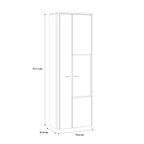 Klara Display Cabinet with 1 Door  and 1 Glass Door in Grey and Oak inc LED Lighting