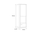Klara Display Cabinet with 1 Glass Door in Grey and Oak inc LED Lighting