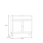 Wensley 2 Door 1 Drawer Console in Light Grey and Oak