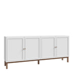 Wensley 4 Door 1 Drawer Sideboard in Light Grey and Oak