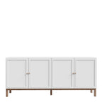 Wensley 4 Door 1 Drawer Sideboard in Light Grey and Oak