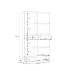 Wensley Display Cabinet with 2 Doors 2 Drawers and 2 Glass Doors in Light Grey and Oak inc LED Lighting