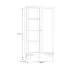 Wensley Display Cabinet with 1 Door and  1 Glass Door in Light Grey and Oak