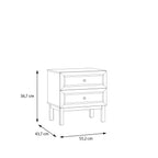 Wensley 2 Drawer Bedside Chest in Light Grey and Oak