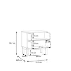 Wensley 2 Drawer Bedside Chest in Light Grey and Oak