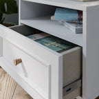 Wensley 2 Drawer Bedside Chest in Light Grey and Oak