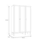 Wensley 3 Door Wardrobe in Light Grey and Oak