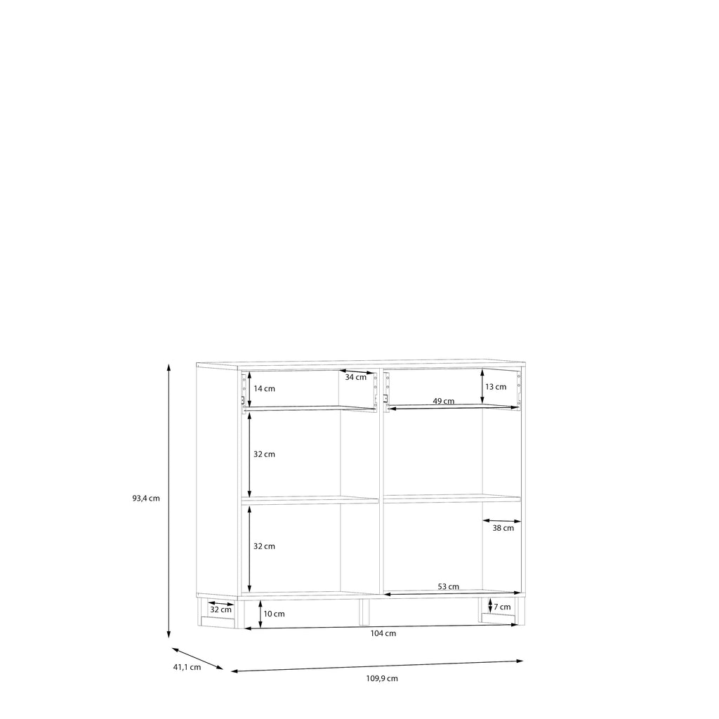 Sali 2 Door 2 Drawer Chest in Light Grey