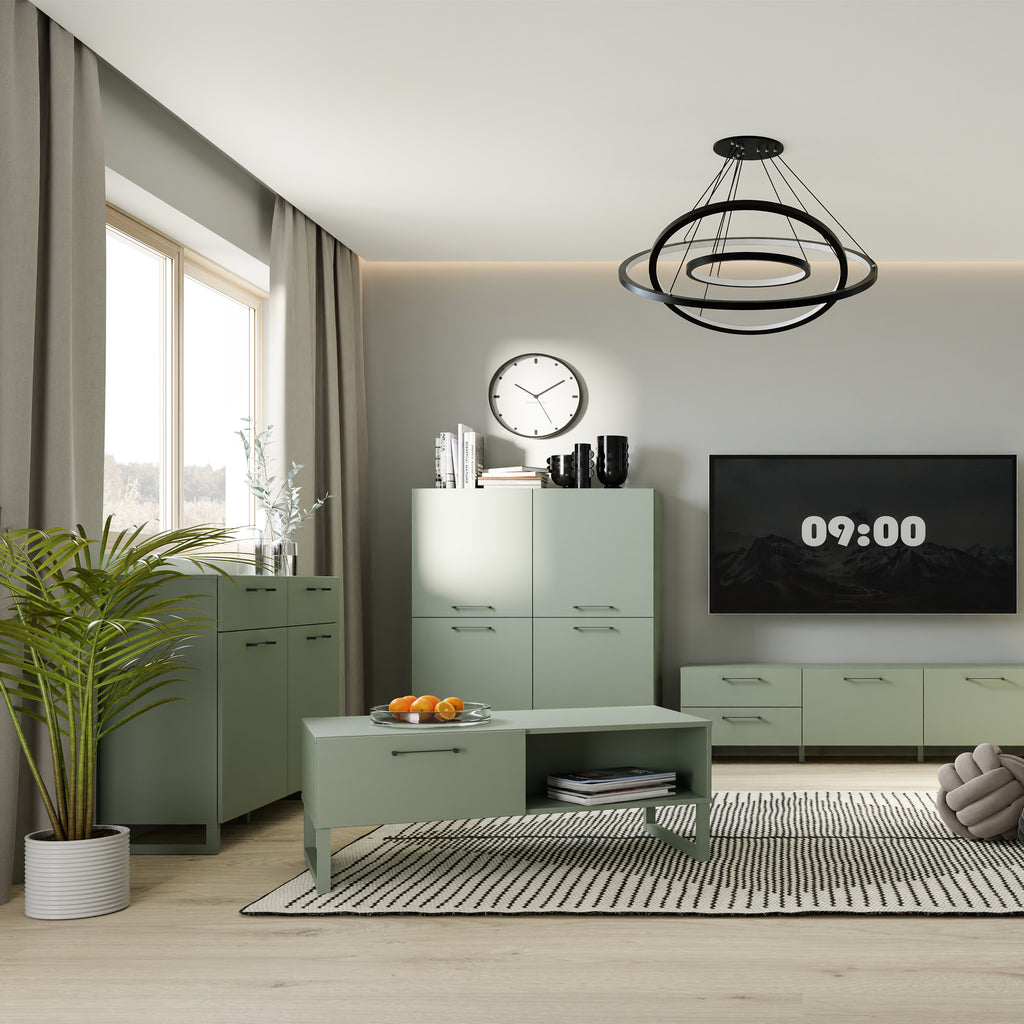 Sali 2 Door  2 Drawer Chest in Sage Green