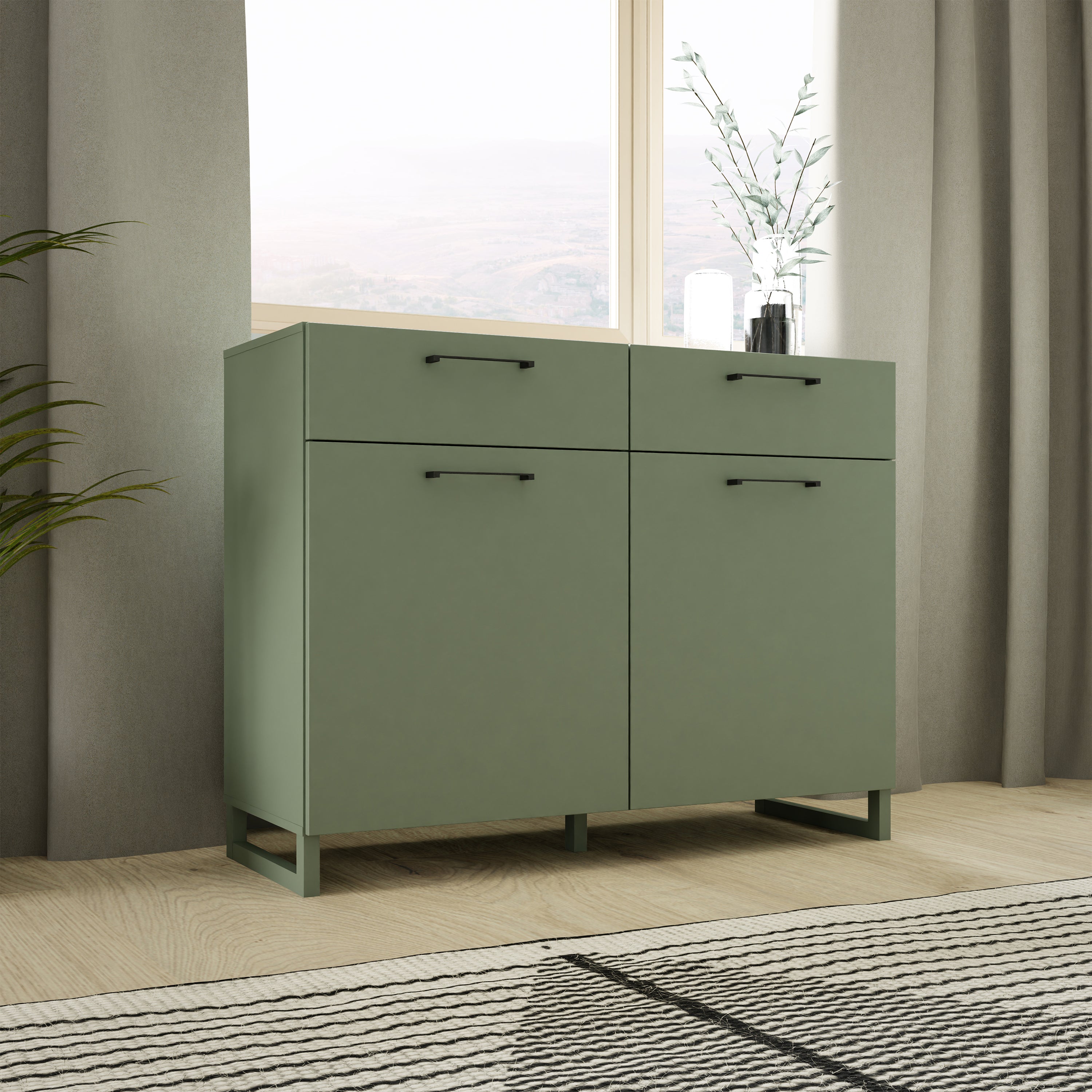 Sali 2 Door  2 Drawer Chest in Sage Green