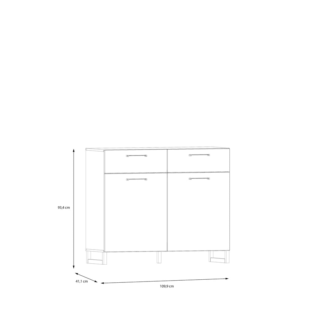 Sali 2 Door  2 Drawer Chest in Sage Green