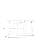 Sali 3 Door 3 Drawer Chest in Light Grey