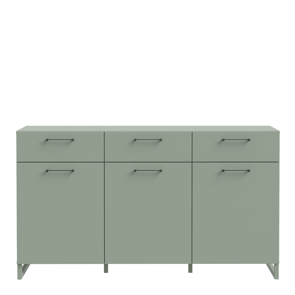 Sali 3 Door 3 Drawer Chest in Sage Green