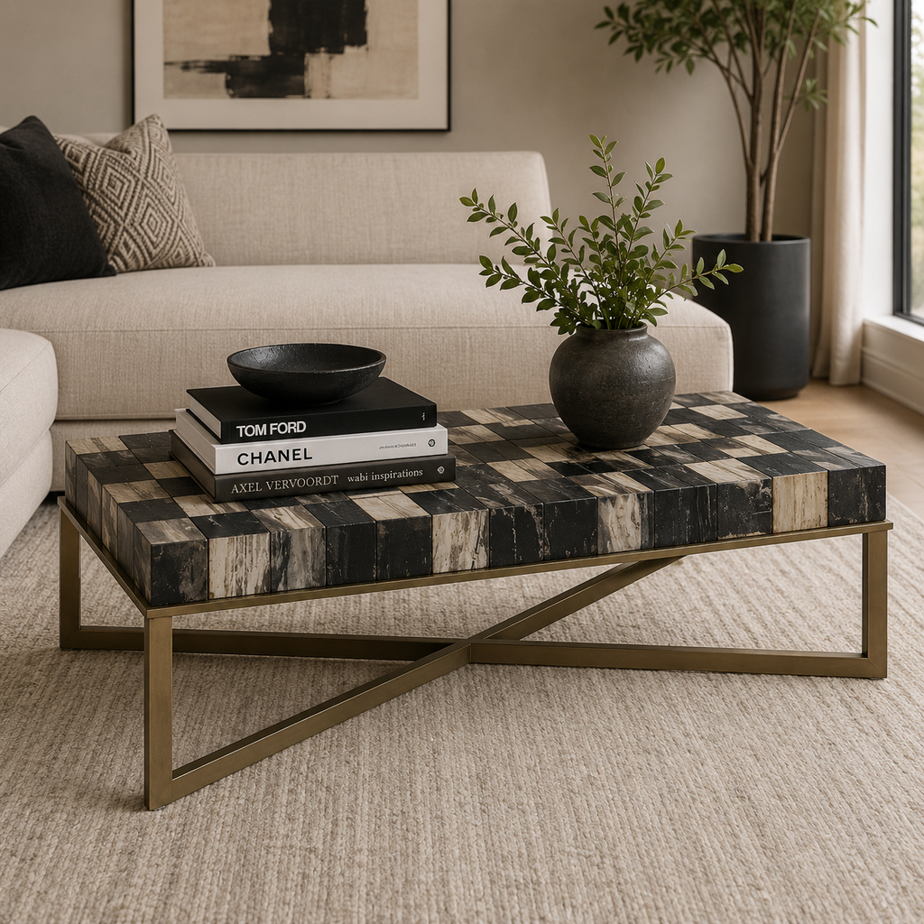 Relic Coffee Table With Brass Finish