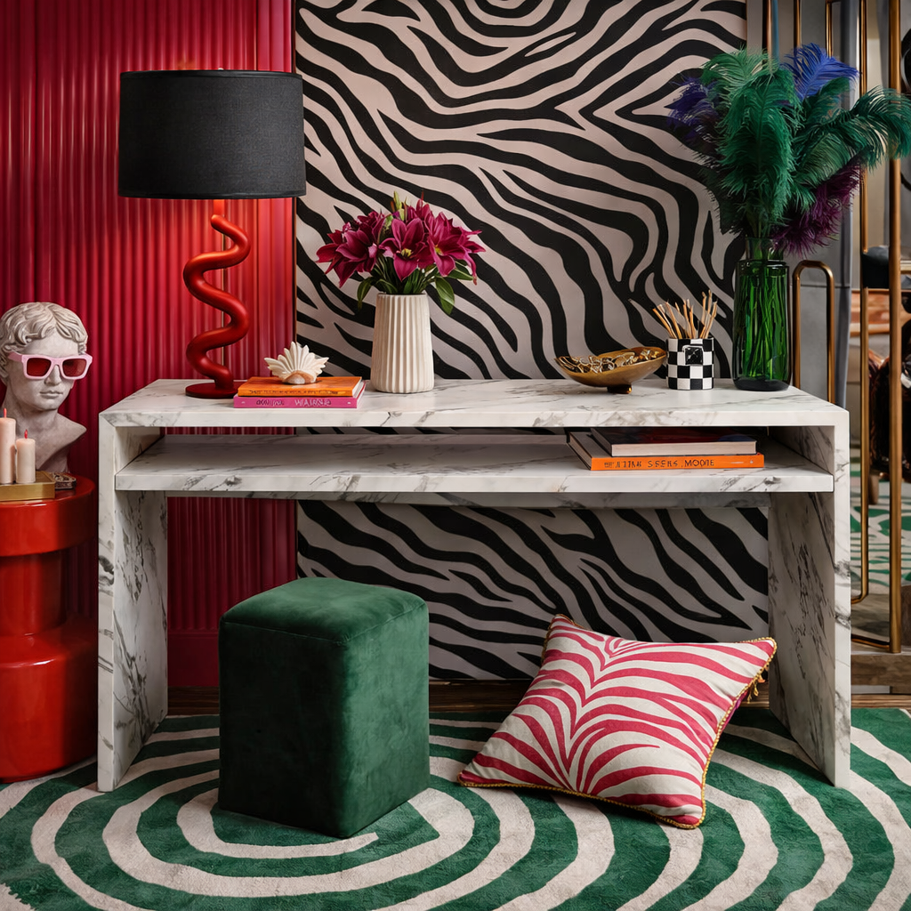 Raffles Calacatta Dressing Table Console Desk