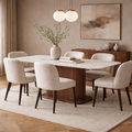 Eleanor Dining Table Walnut & White Sintered Stone